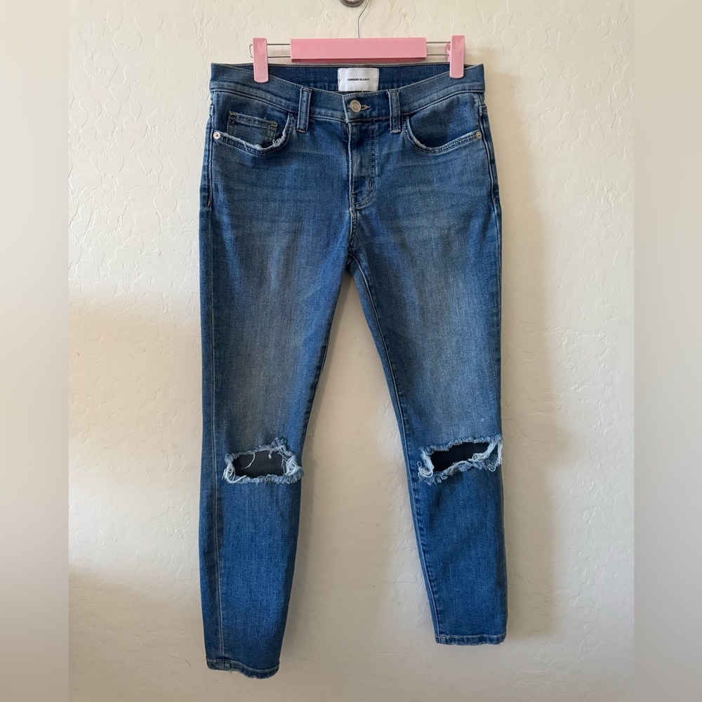 Current/Elliott Women's Blue Ripped Skinny Jeans
